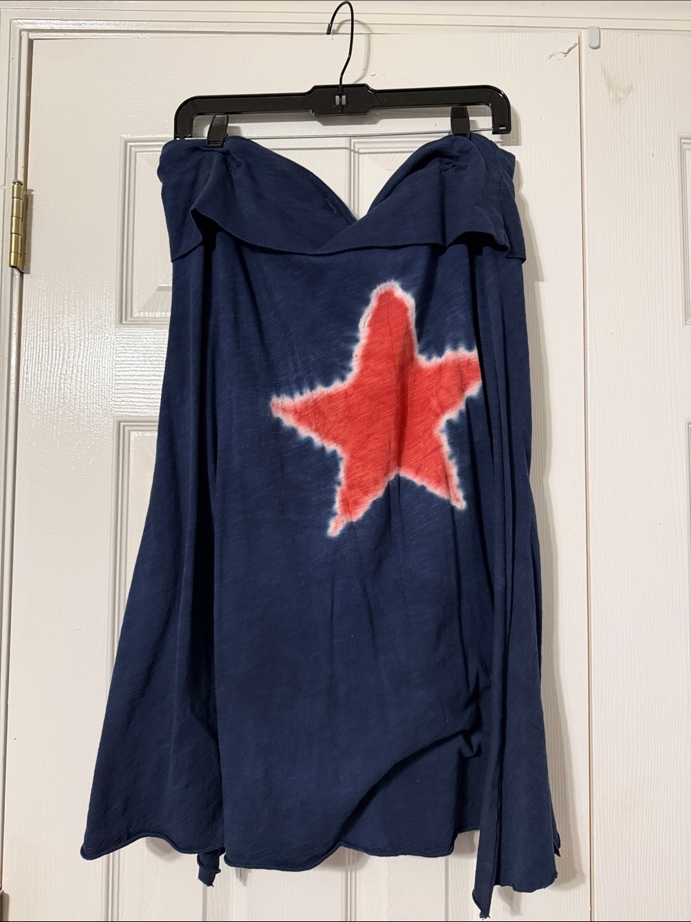 Allen Allen Navy Skirt with Red Star Accent